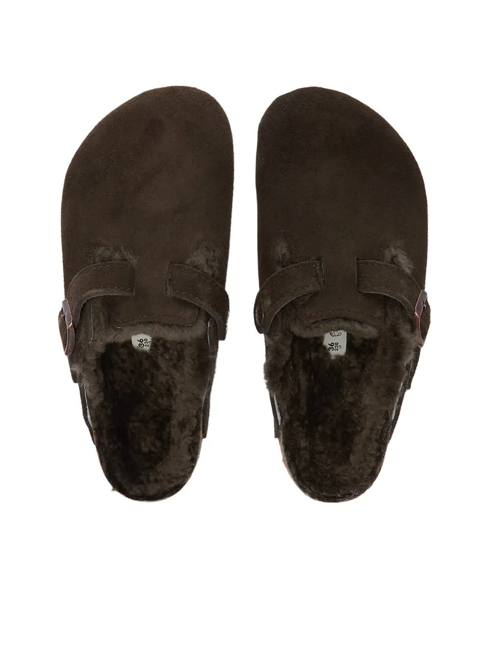 Мюли Birkenstock Boston Shearling Suede Leather — изображение 5 из 5, мокко