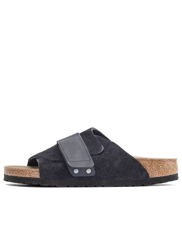 Тапочки kyoto nubuck-suede leather narrow fit sandals 'midnight blue' Birkenstock — изображение 1 из 4, синий