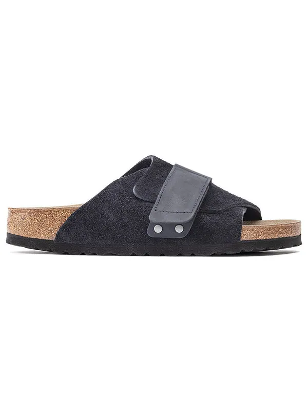 Тапочки kyoto nubuck-suede leather narrow fit sandals 'midnight blue' Birkenstock — изображение 2 из 4, синий