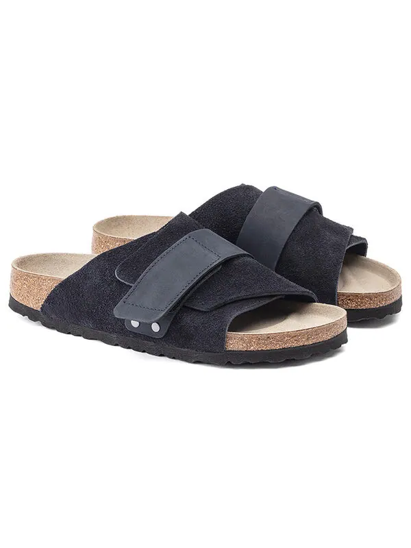 Тапочки kyoto nubuck-suede leather narrow fit sandals 'midnight blue' Birkenstock — изображение 4 из 4, синий