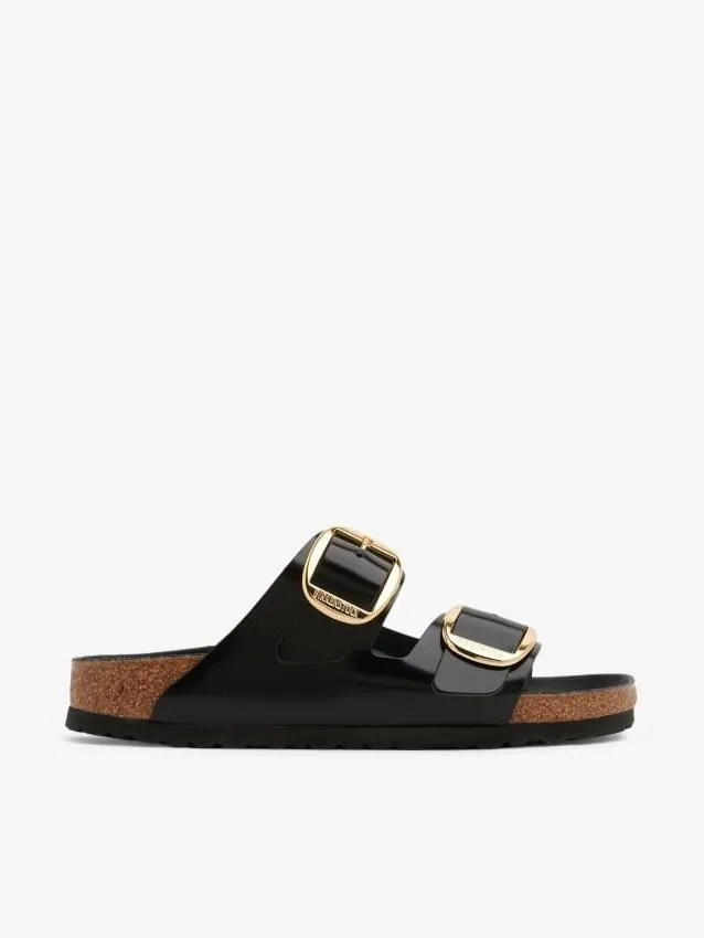 Сандалии Birkenstock Arizona Arizona Big Buckle Natural Leather Patent узкие — изображение 1 из 4, черный