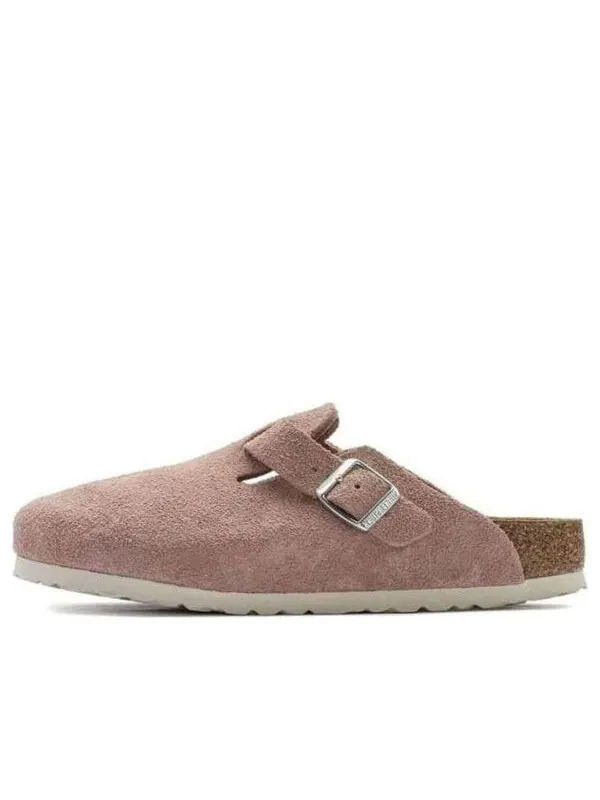 Тапочки boston soft footbed suede leather narrow fit 'pink clay' Birkenstock — изображение 1 из 4, розовый