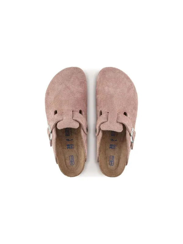 Тапочки boston soft footbed suede leather narrow fit 'pink clay' Birkenstock — изображение 4 из 4, розовый