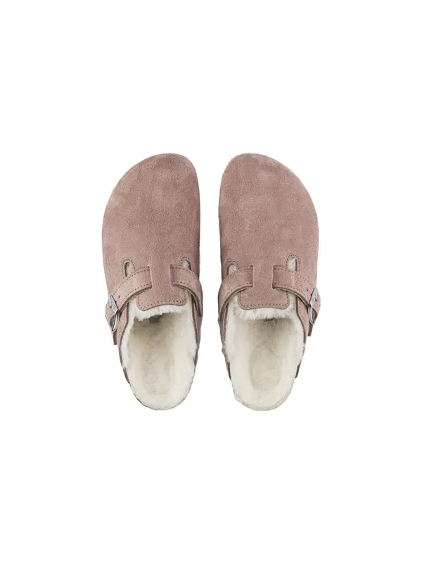 Тапочки boston shearling suede leather coated narrow fit 'pink clay' Birkenstock — изображение 4 из 4, розовый