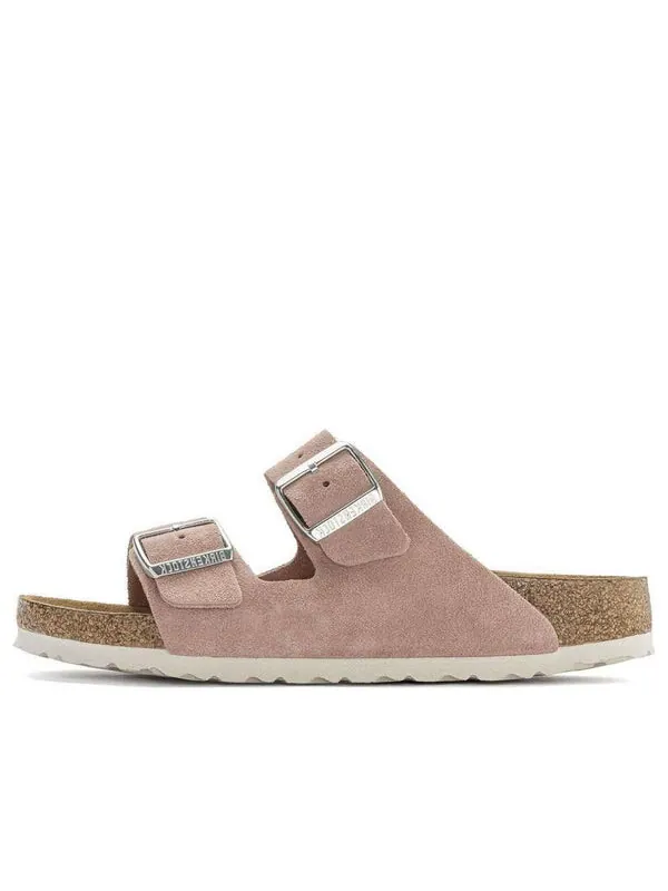 Тапочки arizona soft footbed suede leather narrow fit sandals 'pink clay' Birkenstock — изображение 1 из 4, розовый