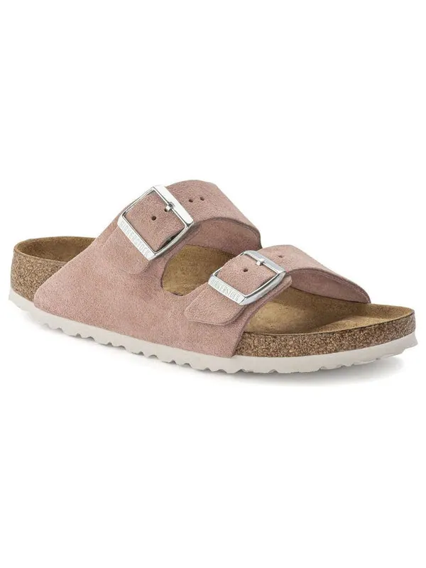 Тапочки arizona soft footbed suede leather narrow fit sandals 'pink clay' Birkenstock — изображение 2 из 4, розовый