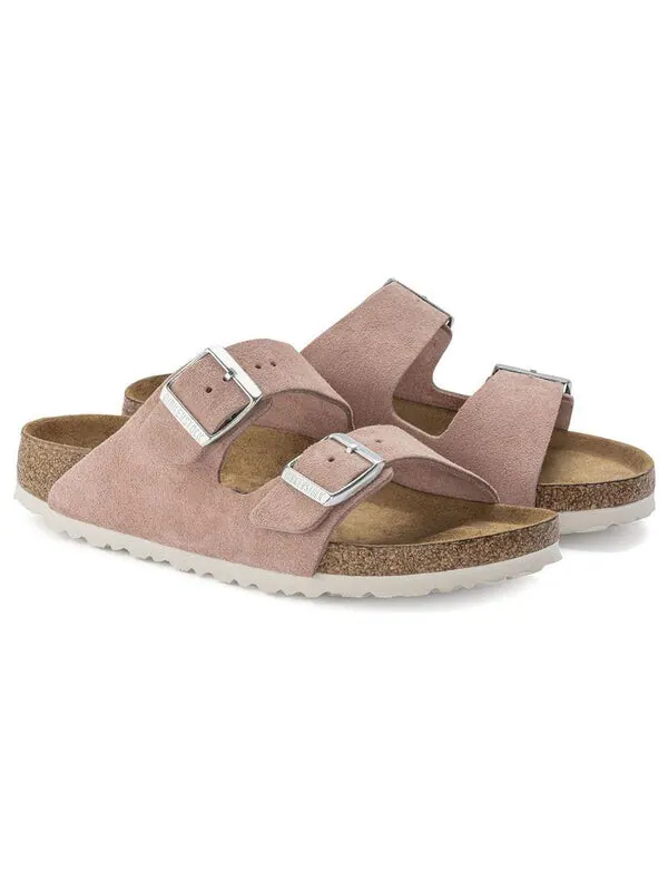 Тапочки arizona soft footbed suede leather narrow fit sandals 'pink clay' Birkenstock — изображение 3 из 4, розовый