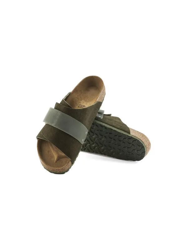 Тапочки kyoto suede leather sandals 'thyme' Birkenstock — изображение 4 из 4, оливковый зеленый