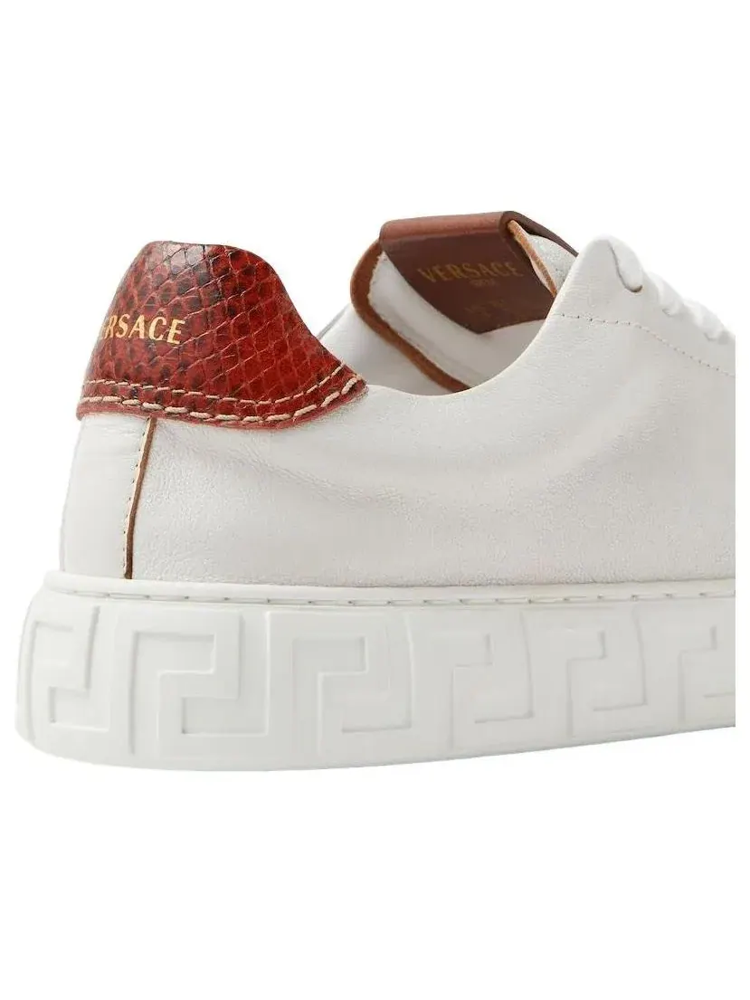 Кроссовки VERSACE Greca из кожи — изображение 6 из 7, белый