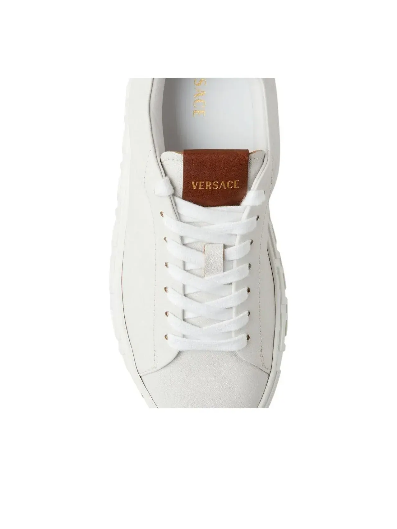 Кроссовки VERSACE Greca из кожи — изображение 7 из 7, белый