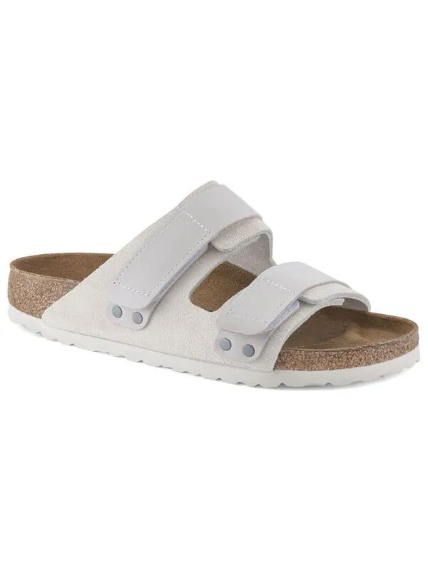 Тапочки uji nubuck leather/suede narrow fit 'antique white' Birkenstock — изображение 2 из 4, белый/песочный