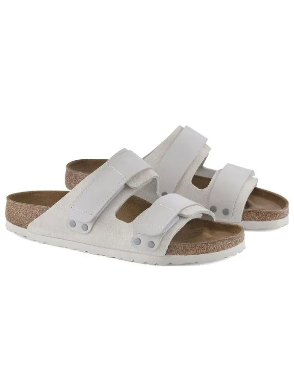 Тапочки uji nubuck leather/suede narrow fit 'antique white' Birkenstock — изображение 3 из 4, белый/песочный