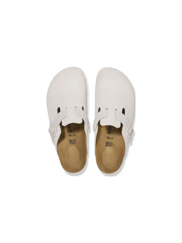 Тапочки boston suede leather embossed 'corduroy antique white' Birkenstock — изображение 2 из 4, белый