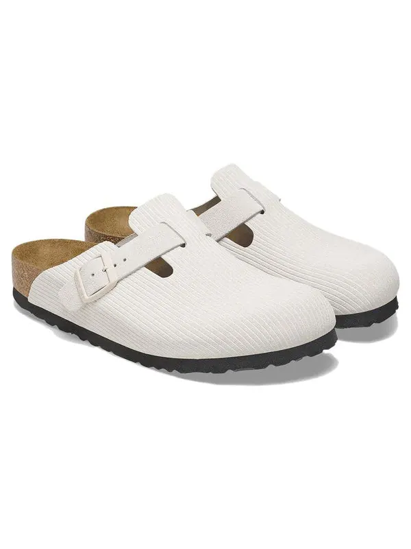 Тапочки boston suede leather embossed 'corduroy antique white' Birkenstock — изображение 4 из 4, белый
