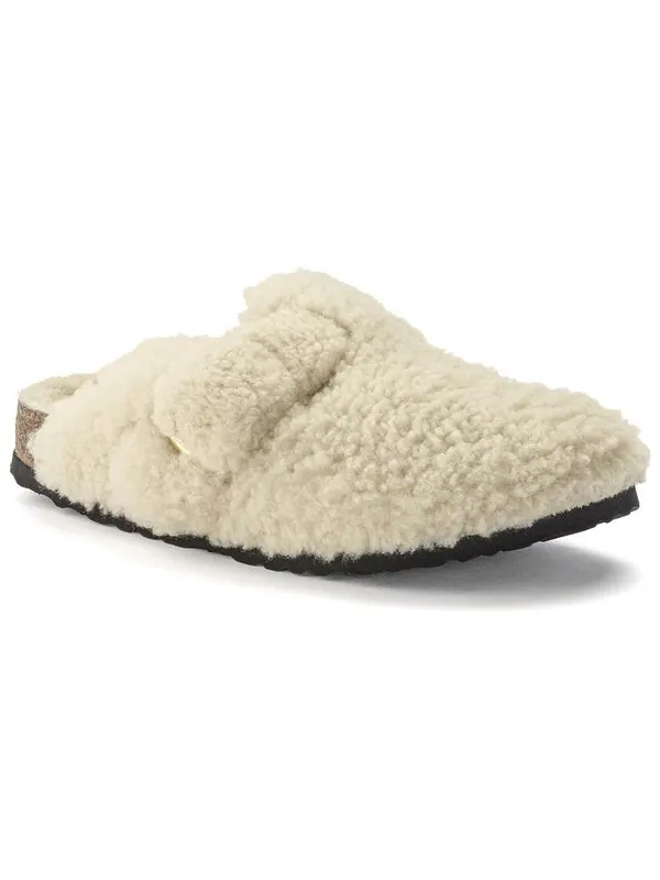 Тапочки boston big buckle shearling narrow fit 'eggshell' Birkenstock — изображение 3 из 4, белый