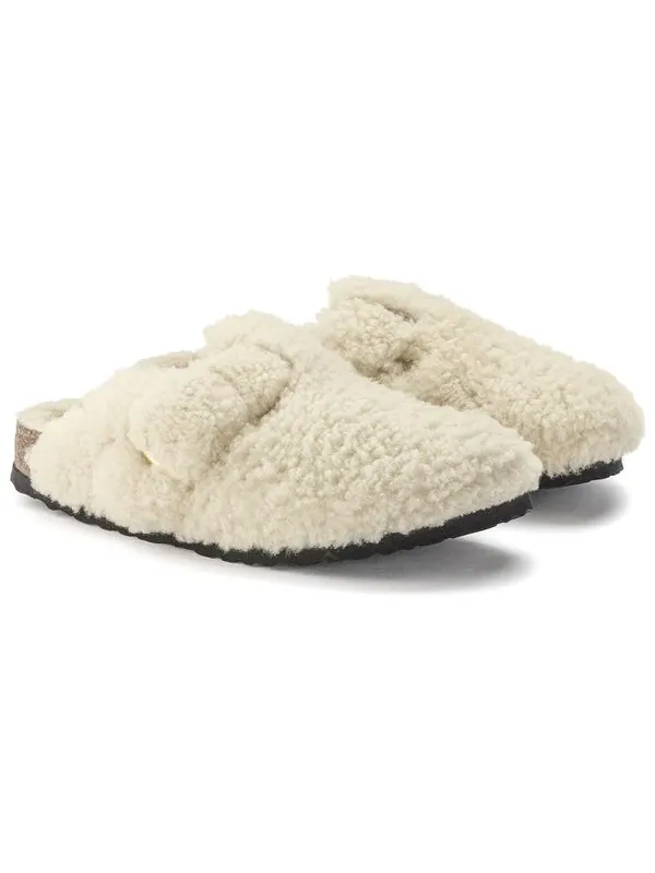 Тапочки boston big buckle shearling narrow fit 'eggshell' Birkenstock — изображение 4 из 4, белый