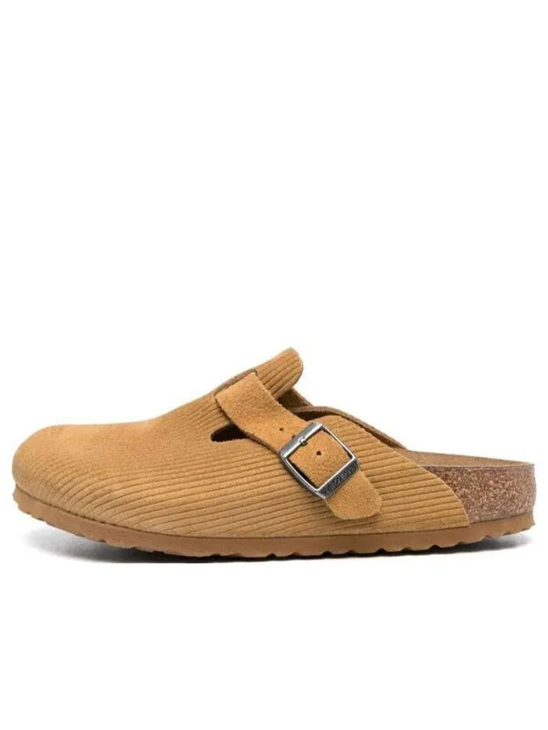 Тапочки boston suede embossed narrow fit 'butterscotch brown' Birkenstock — изображение 1 из 4, коричневый