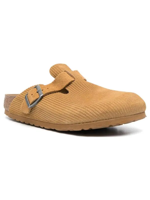 Тапочки boston suede embossed narrow fit 'butterscotch brown' Birkenstock — изображение 2 из 4, коричневый
