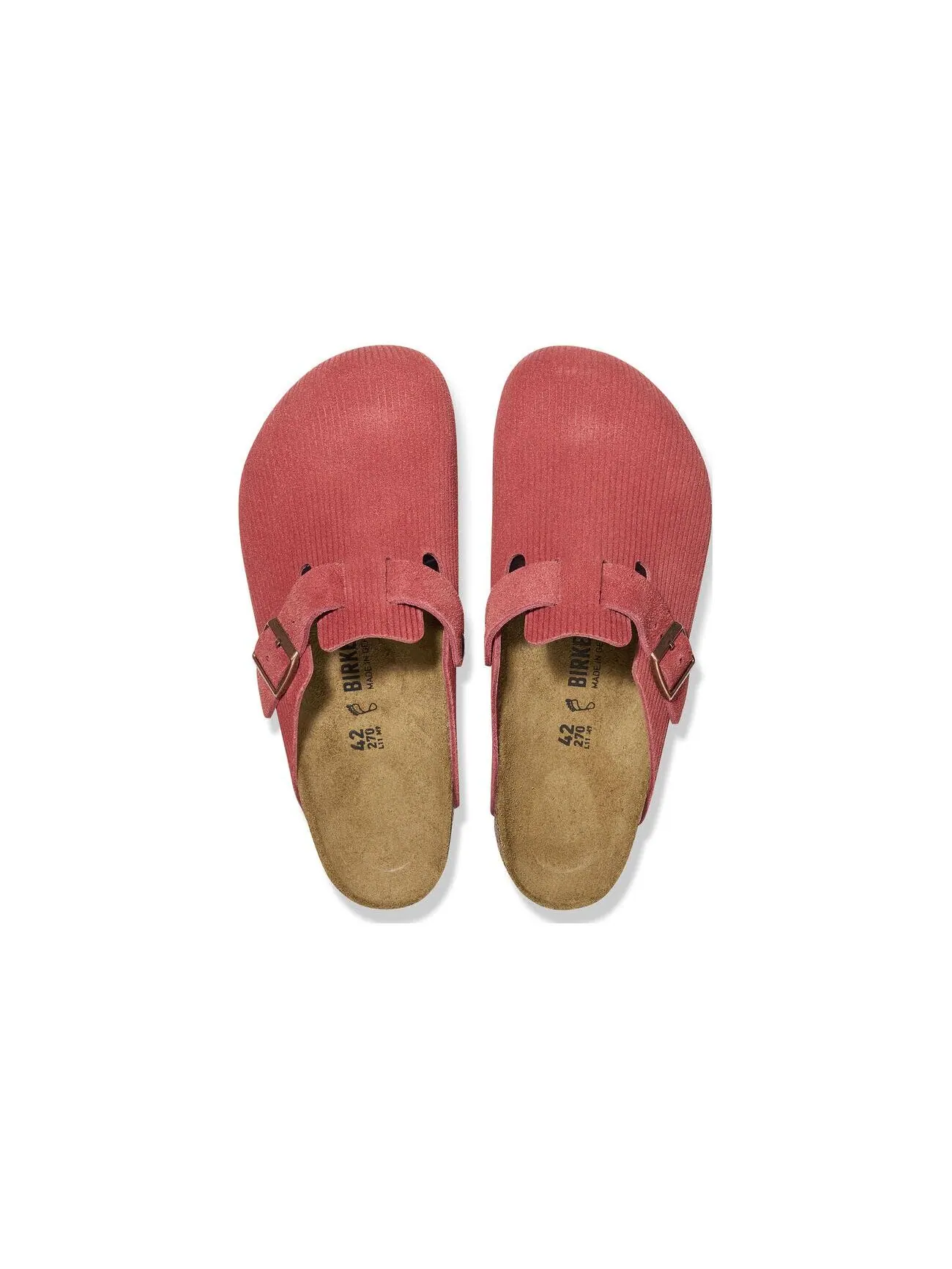 Мюли Birkenstock Boston Suede Embossed Corduroy узкие — изображение 2 из 3, розовый