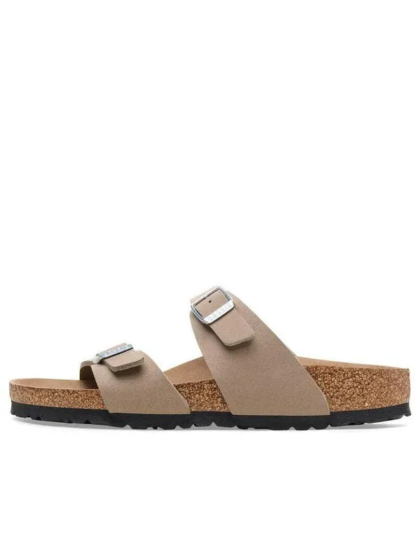 Тапочки sydney vegan synthetics vegan narrow fit sandals 'gray taupe' Birkenstock — изображение 1 из 4, бежевый