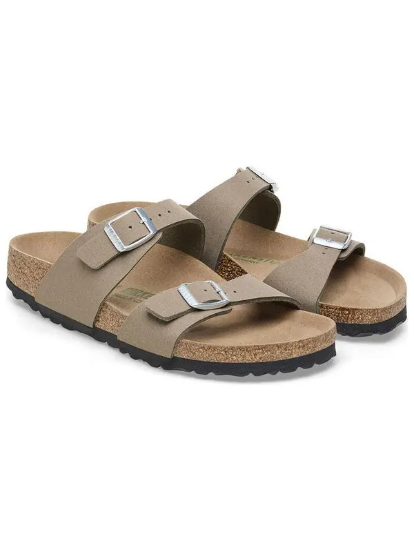 Тапочки sydney vegan synthetics vegan narrow fit sandals 'gray taupe' Birkenstock — изображение 4 из 4, бежевый