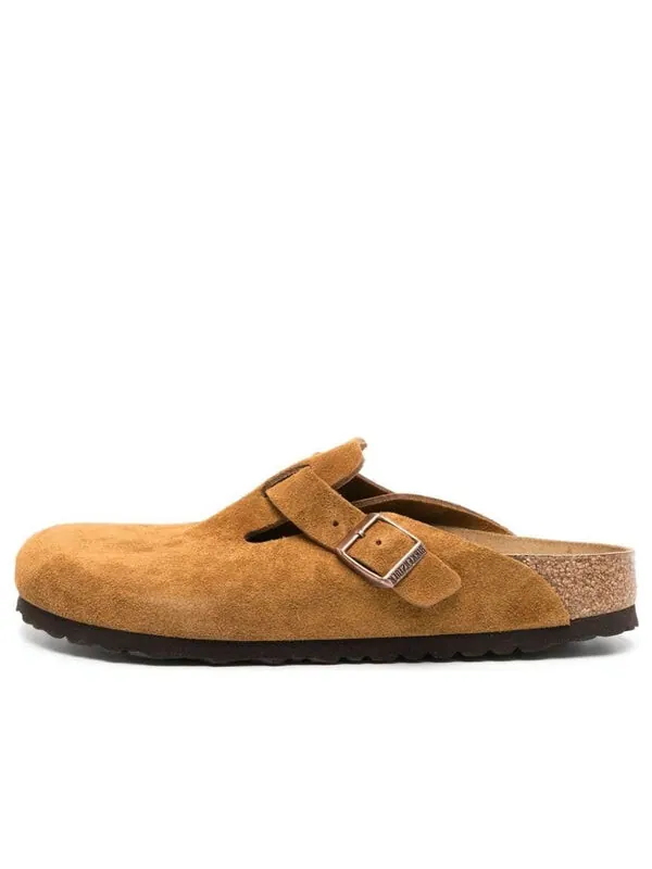 Тапочки boston soft footbed suede leather narrow fit sandals 'mink' Birkenstock — изображение 1 из 4, оранжевый