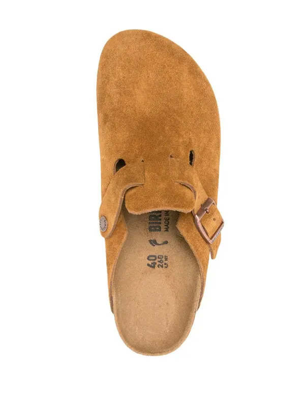 Тапочки boston soft footbed suede leather narrow fit sandals 'mink' Birkenstock — изображение 3 из 4, оранжевый