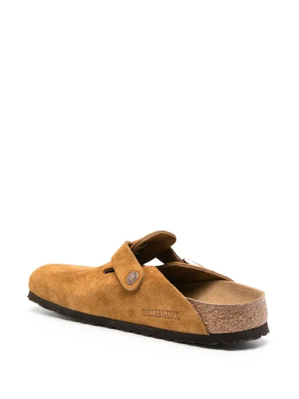 Тапочки boston soft footbed suede leather narrow fit sandals 'mink' Birkenstock — изображение 4 из 4, оранжевый