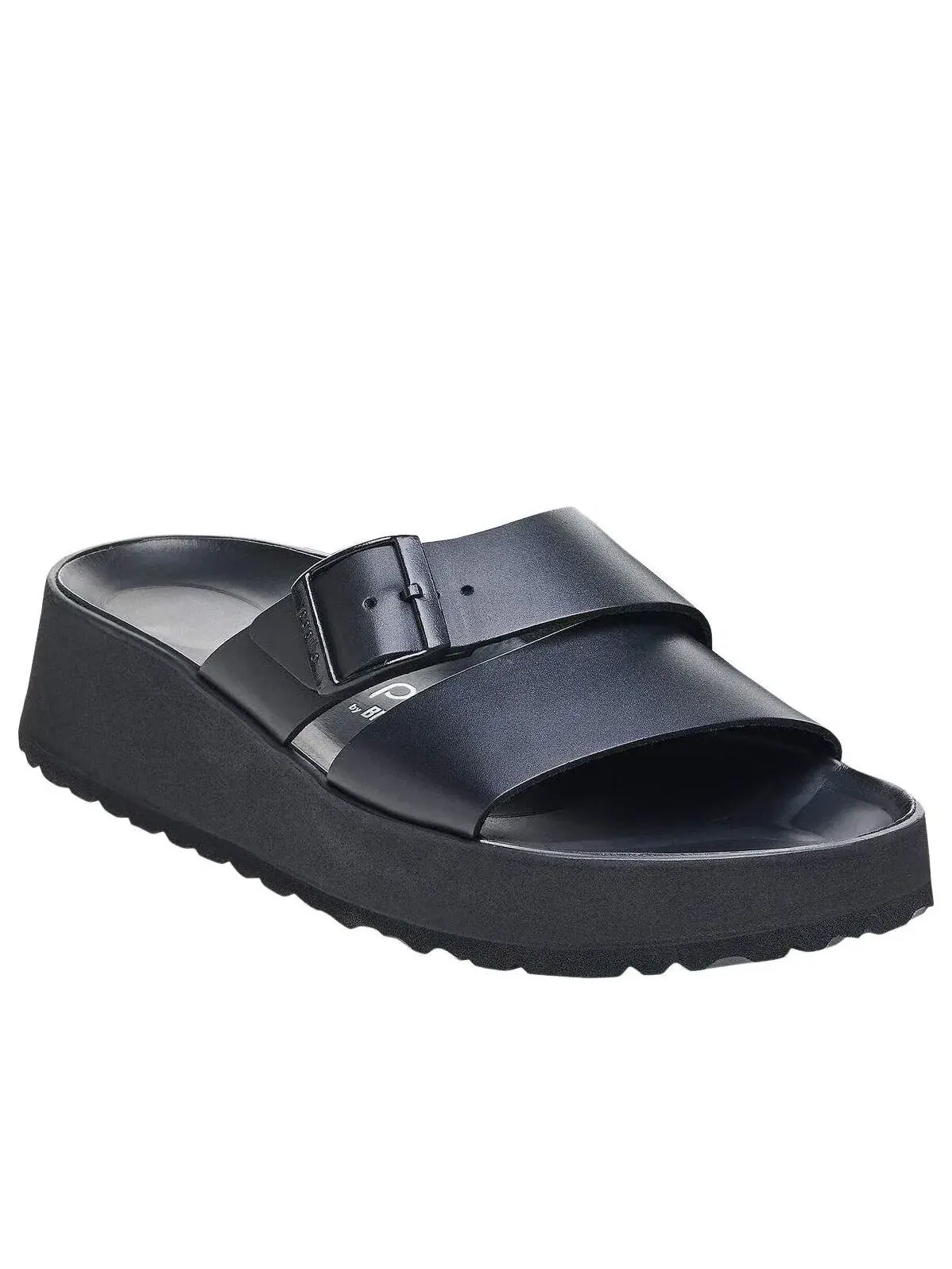 Женские сандалии-слипоны из кожи с открытым носком Birkenstock Almina Leather — изображение 2 из 7, черный