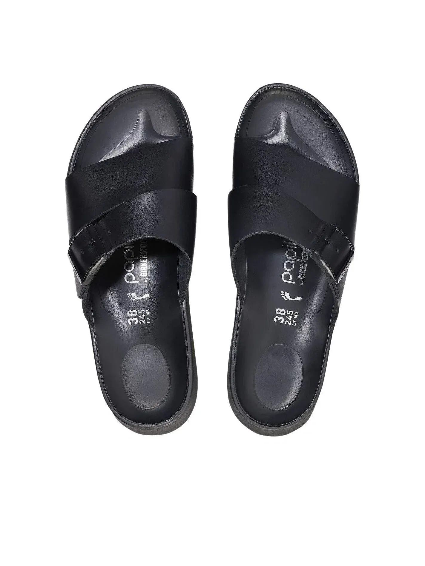 Женские сандалии-слипоны из кожи с открытым носком Birkenstock Almina Leather — изображение 4 из 7, черный