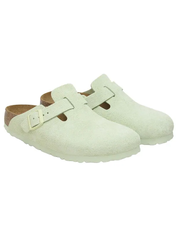 Тапочки boston soft footbed suede leather narrow fit sandals 'faded lime' Birkenstock — изображение 3 из 4, зеленый