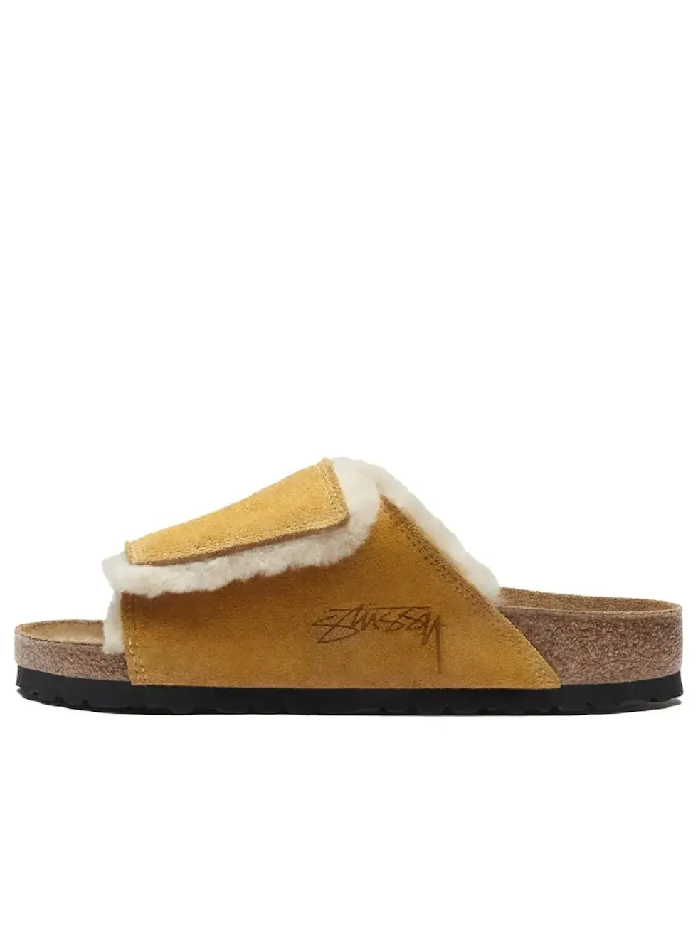 Кроссовки Birkenstock x Stussy Solana Shearling Slide 'Caramel' — изображение 1 из 1, бежевый