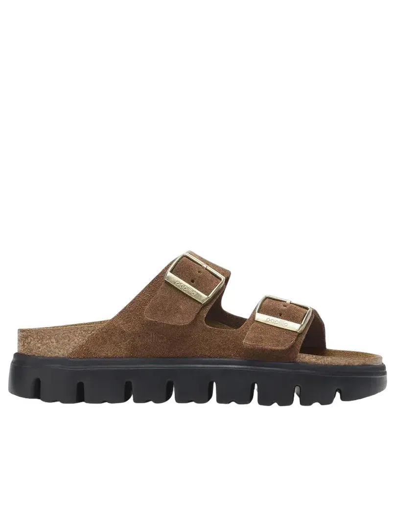Шлепанцы Birkenstock Arizona Chunky Suede Leather 'Dark Tea Black' 1028389 — изображение 2 из 6, коричневый