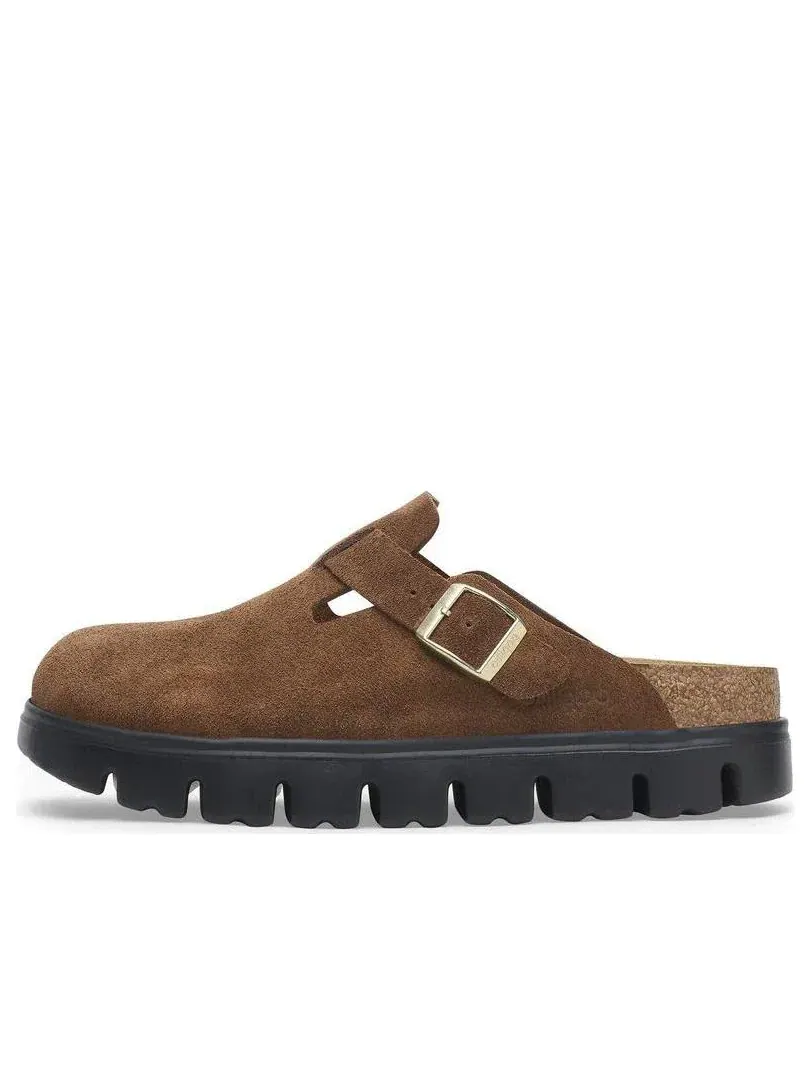 Шлепанцы Birkenstock Boston Chunky 'Dark Tea Black' 1028402 — изображение 1 из 6, коричневый