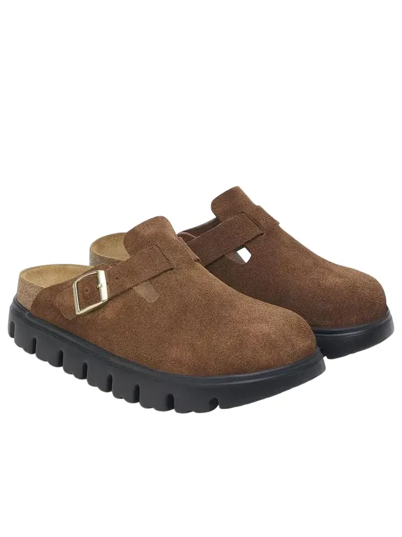 Шлепанцы Birkenstock Boston Chunky 'Dark Tea Black' 1028402 — изображение 4 из 6, коричневый