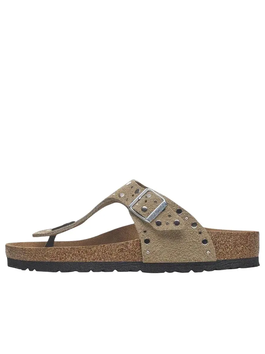Женские сандалии-слипоны с открытым носком Gizeh Rivets Birkenstock — изображение 1 из 5, бежевый