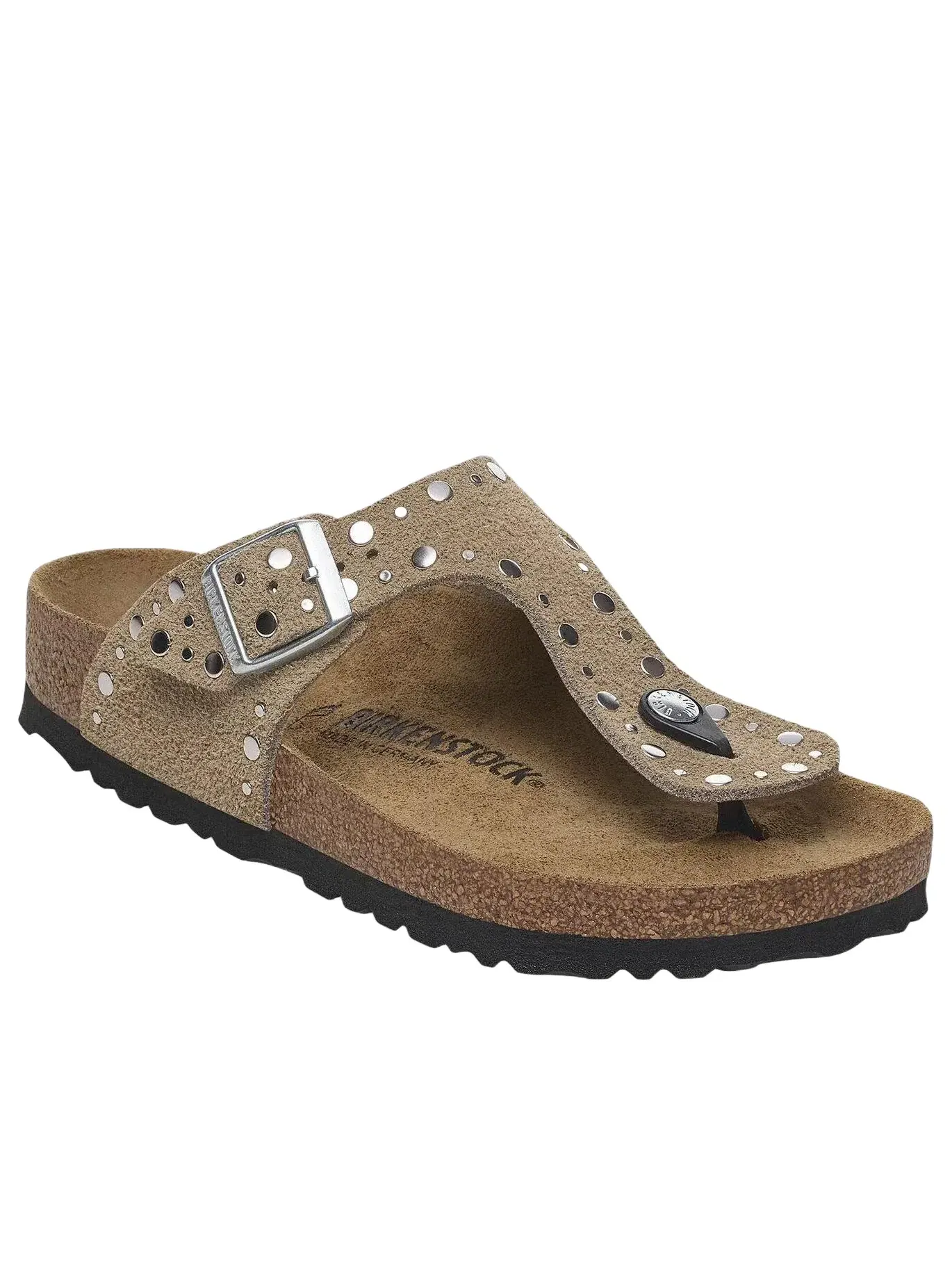 Женские сандалии-слипоны с открытым носком Gizeh Rivets Birkenstock — изображение 2 из 5, бежевый