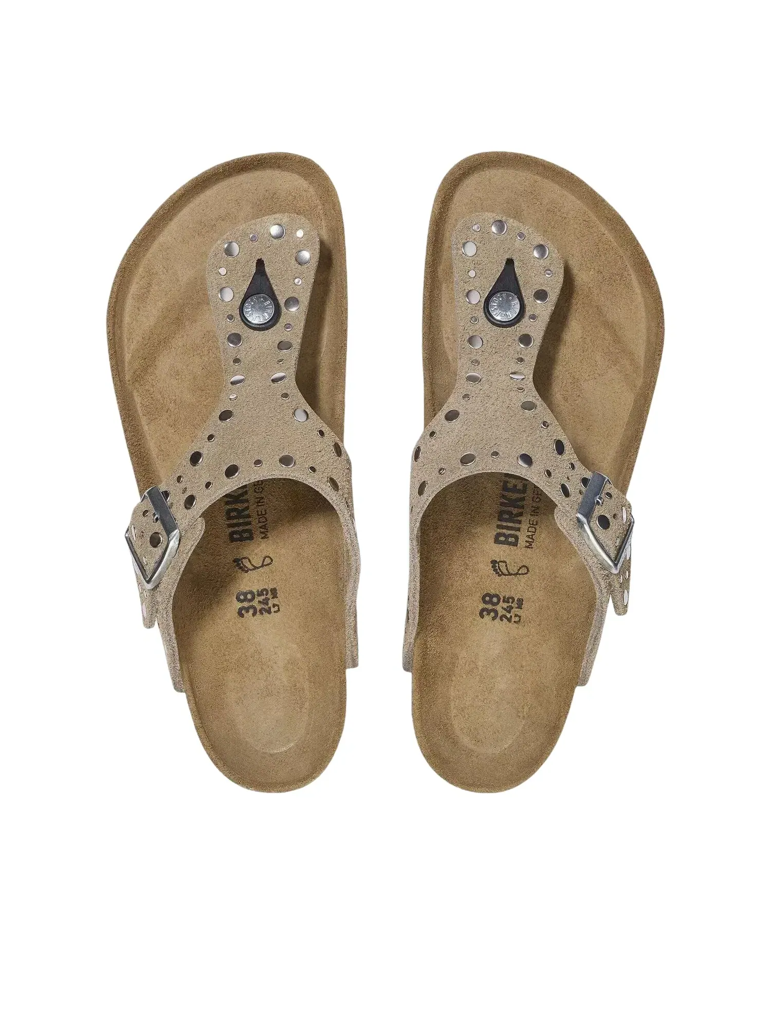 Женские сандалии-слипоны с открытым носком Gizeh Rivets Birkenstock — изображение 4 из 5, бежевый
