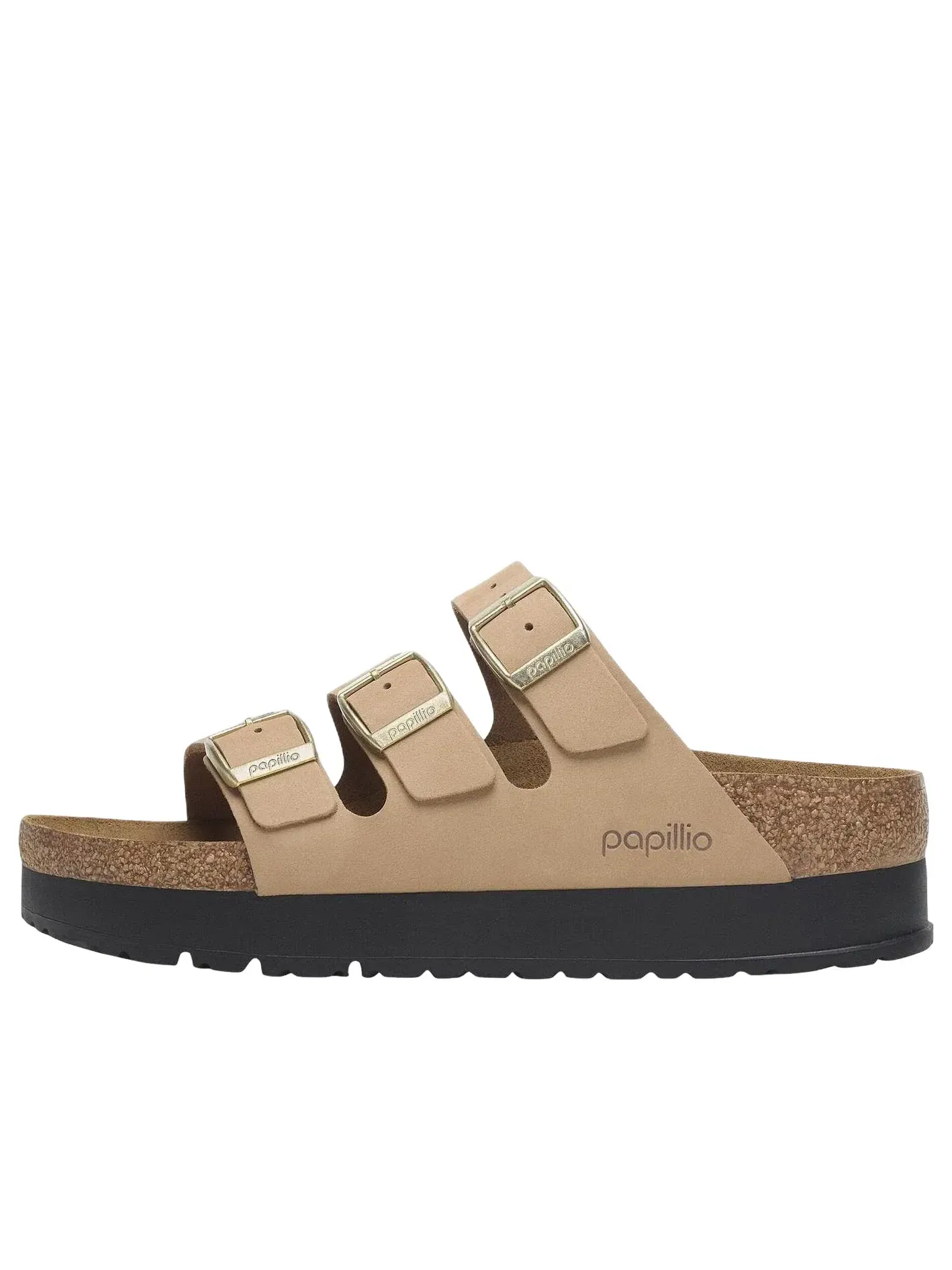 Женские сандалии-слайды на платформе с открытым носком Birkenstock Florida Flex Platform Sandcastle — изображение 1 из 5