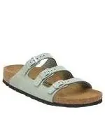 Женские сандалии-слипоны с открытым носком Birkenstock Florida Pure Sage — изображение 2 из 7, зеленый