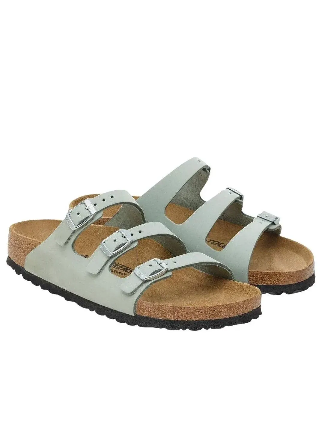 Женские сандалии-слипоны с открытым носком Birkenstock Florida Pure Sage — изображение 3 из 7, зеленый