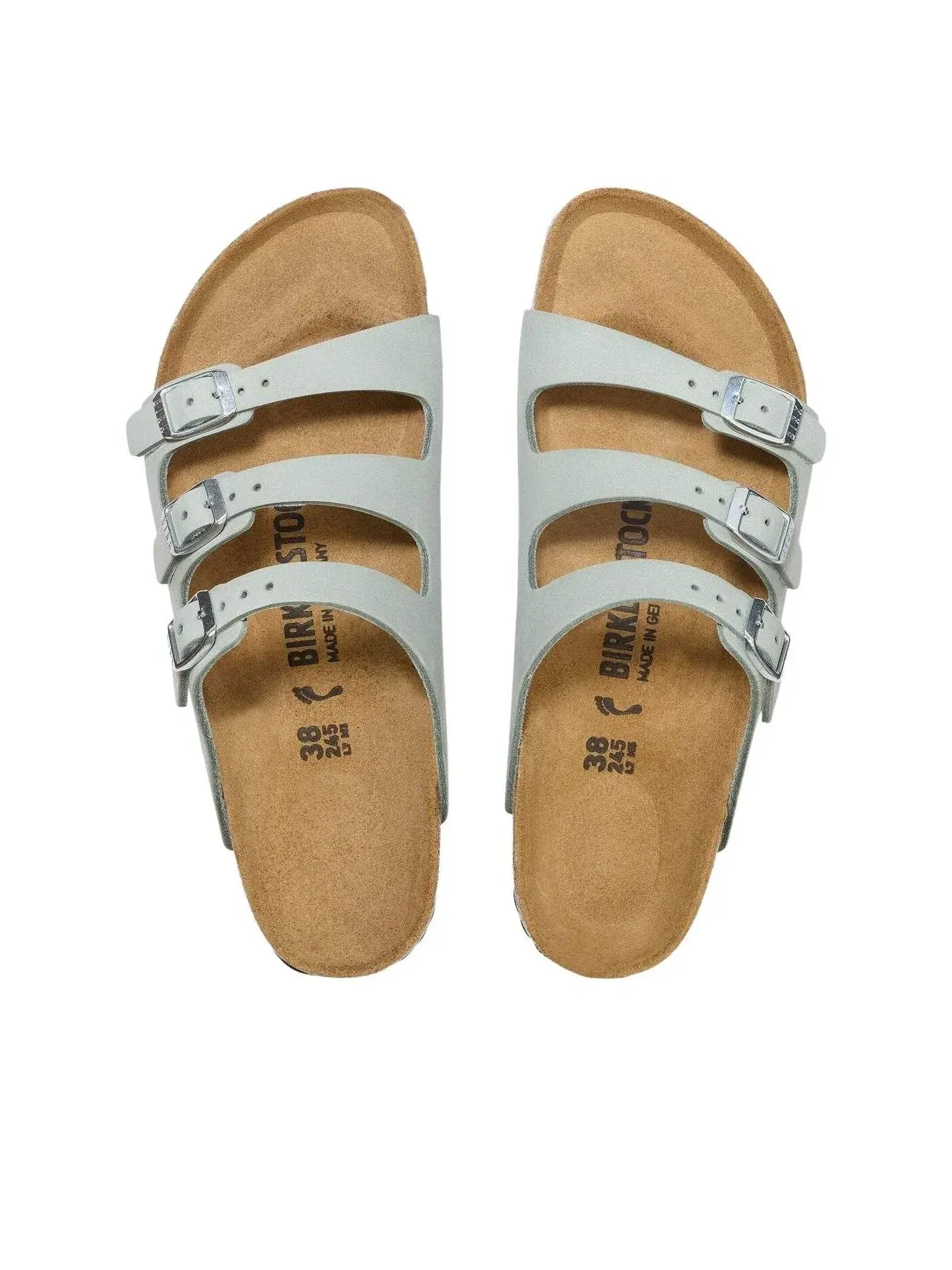 Женские сандалии-слипоны с открытым носком Birkenstock Florida Pure Sage — изображение 4 из 7, зеленый