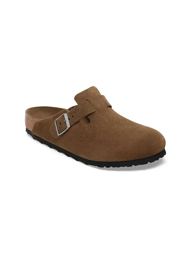 Мюли Birkenstock Boston Soft Footbed Suede Leather узкие — изображение 2 из 3, чайный