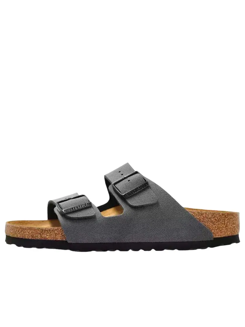 Шлепанцы Birkenstock Arizona Birkibuc 'Velvet Gray Black Buckles' 1032023 — изображение 1 из 5, серый