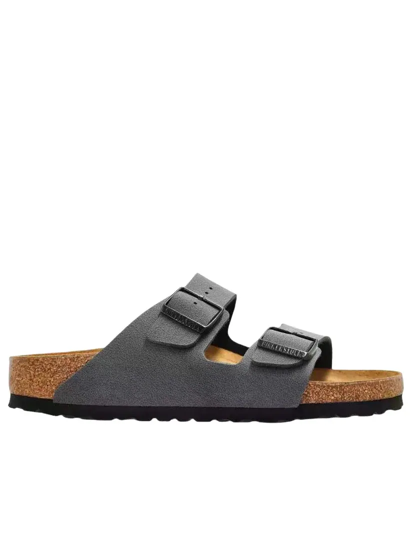 Шлепанцы Birkenstock Arizona Birkibuc 'Velvet Gray Black Buckles' 1032023 — изображение 2 из 5, серый