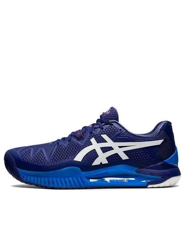 Кроссовки gel resolution 8 2e wide 'dive blue' Asics — изображение 1 из 4, темный синий/белый