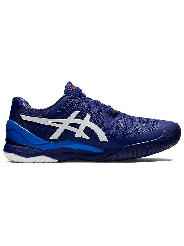 Кроссовки gel resolution 8 2e wide 'dive blue' Asics — изображение 2 из 4, темный синий/белый