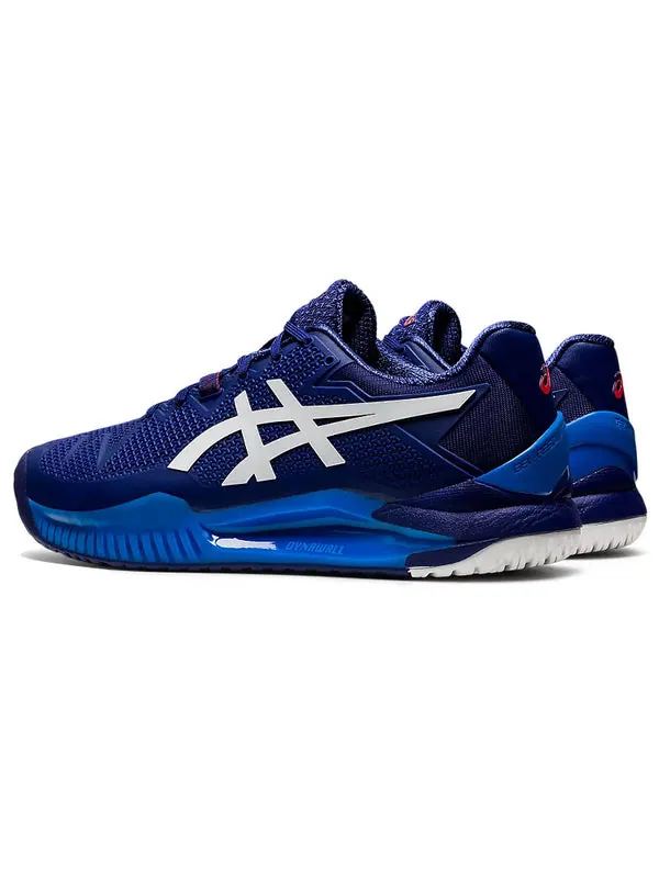 Кроссовки gel resolution 8 2e wide 'dive blue' Asics — изображение 4 из 4, темный синий/белый