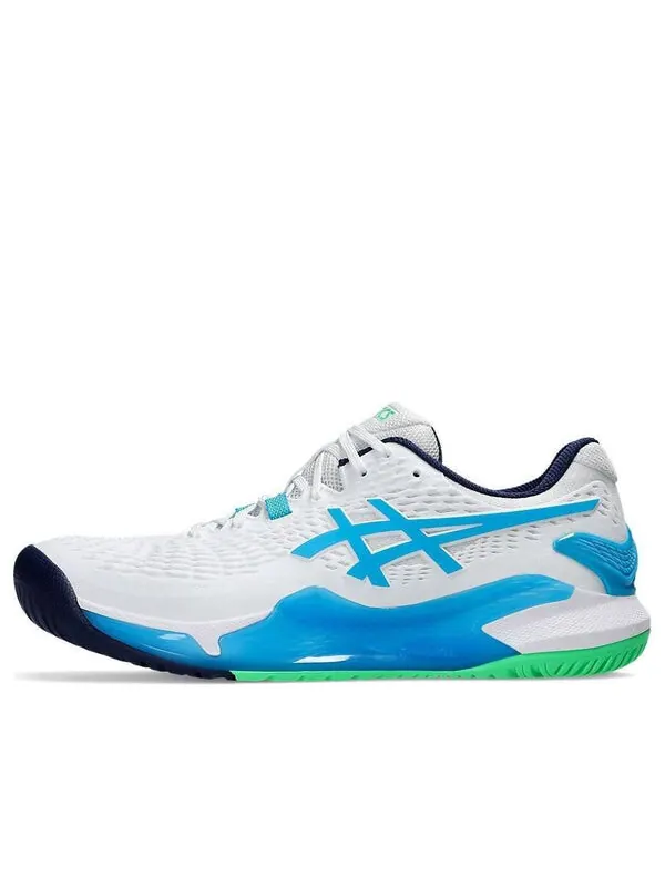 Кроссовки gel-resolution 9 'white digital aqua' Asics — изображение 1 из 4, белый/голубой