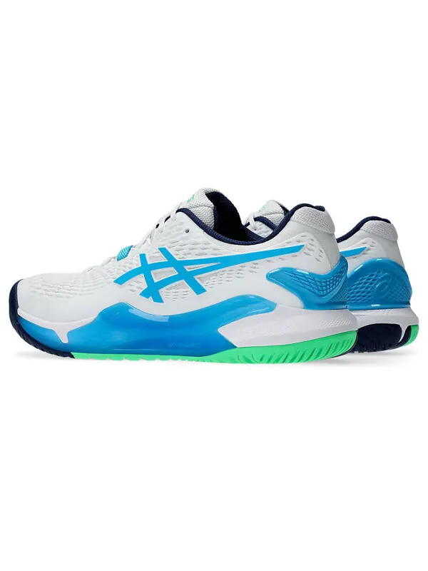 Кроссовки gel-resolution 9 'white digital aqua' Asics — изображение 4 из 4, белый/голубой